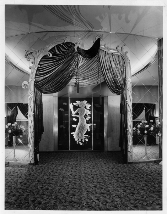 Academy Theater Vestibule Julius Shulman, 1939 - UCLA Library Special Collections original photo in the Getty Museum